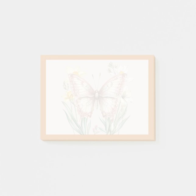 Post-it® Papillon délicat élégant et conception de fleurs s (Devant)