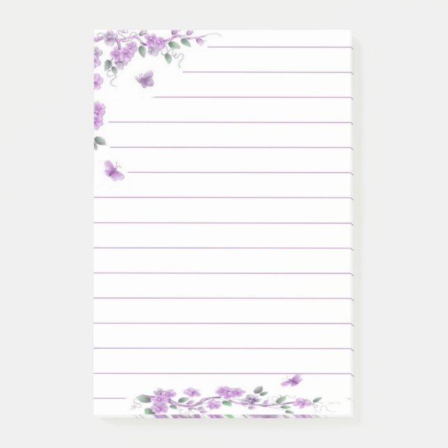 Post-it® Papillon floral violet (Devant)
