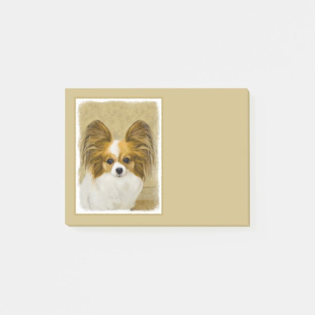 Post-it® Papillon (Hound Tri) Peinture - Art Chien original (Devant)