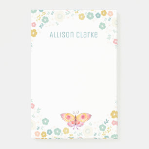 Post-it® Papillon Jardin motifs floraux   Personnalisé