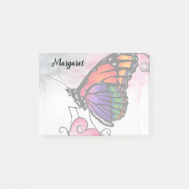 Post-it® Papillon Monarque Arc-en-Ciel Original Fantastique (Devant)
