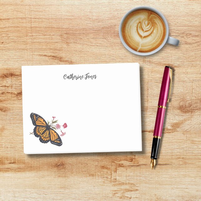 Post-it® Papillon Monarque Avec Nom Personnalisé (Personalize this beautiful monarch butterfly and enjoy writing colorful notes and memos!)