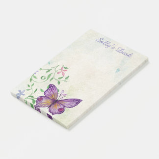 Post-it® Papillon personnalisé à l'aquarelle vintage