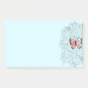Post-it® Papillon Rose Et Art Rose-