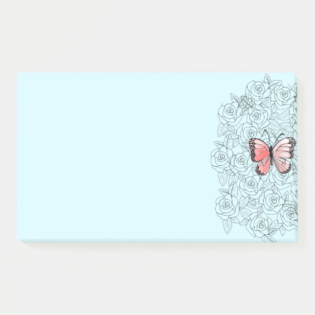 Post-it® Papillon Rose Et Art Rose - (Devant)