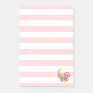 Post-it® Papillon rose et blanc de la bande Notes