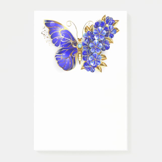 Post-it® Papillon Saphir Fleur (Devant)
