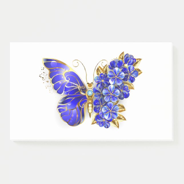 Post-it® Papillon Saphir Fleur (Devant)