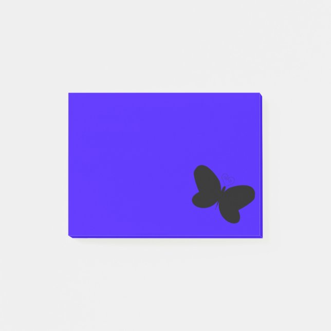 Post-it® Papillon sur Blue Post It Note (Devant)
