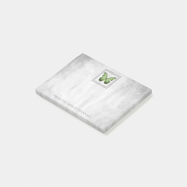 Post-it® Papillon vert - Notes personnalisées (Incliné)