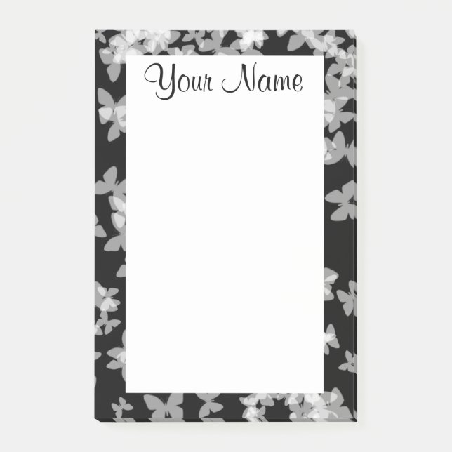 Post-it® "Papillons noirs et blancs" 4x6 (Devant)