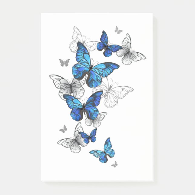 Post-it® Papillons volants bleus Morpho (Devant)