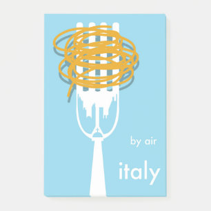Post-it® par avion Italie affiche de voyage de style vintag