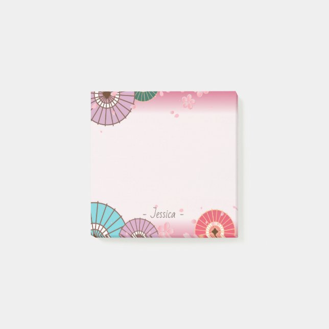 Post-it® Parapluies japonaises et fleurs de cerisiers Perso (Devant)