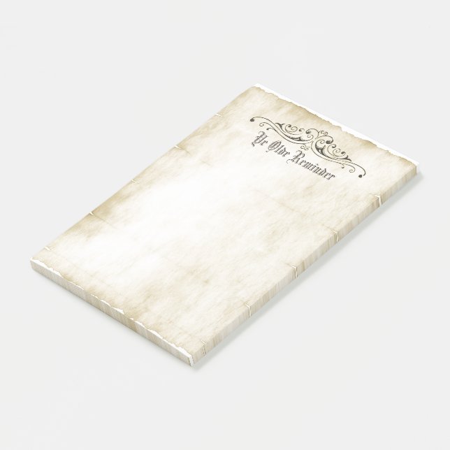 Post-it® Parchemin de style vintage "Ye Olde Reminder" (Incliné)