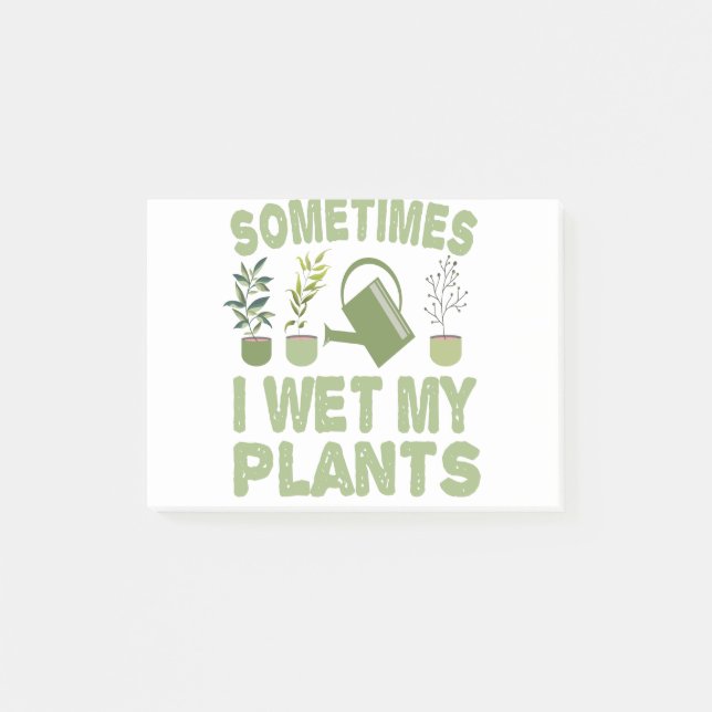 Post-it® Parfois, J'Ai Regardé Mon Plante Drôle Jardin Intr (Devant)