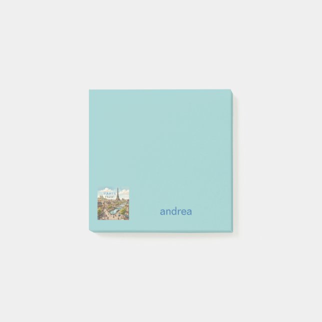 Post-it® Paris France Voyage Art Vintage | Personnaliser (Devant)