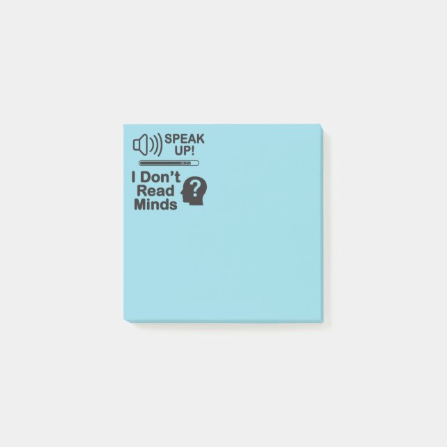 Post-it® Parle plus fort – Je ne lis pas dans les pensées D (Devant)