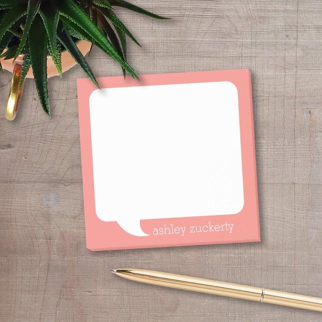Post-it® Parler bulle Nom personnalisé - PEUT MODIFIER LA C (Talk Bubble Post-It Note personalized with your name. Available in several colors. )