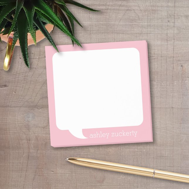 Post-it® Parler bulle Nom personnalisé - PEUT MODIFIER LA C (Talk Bubble Post-It Note personalized with your name. Available in several colors. )