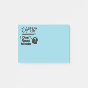 Post-it® Parlez plus fort – Je ne lis pas dans les pensées 