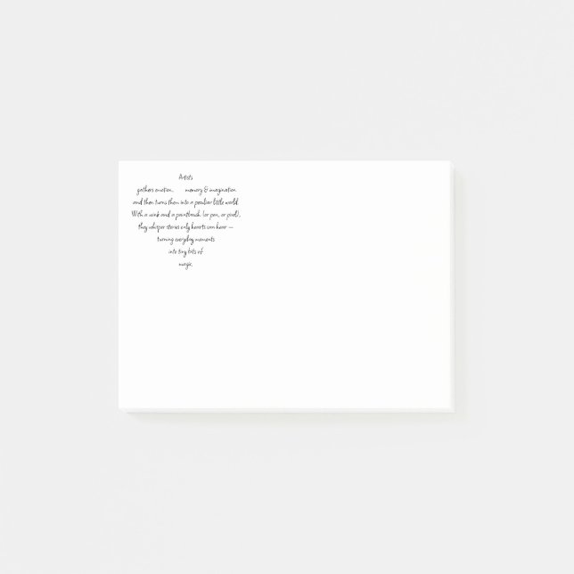 Post-it® Paroles de cœur expliquant et Artiste Whimsical Ar (Devant)