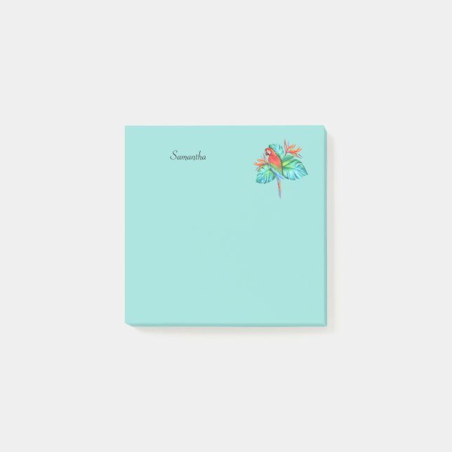Post-it® Parrot Macaw Tropical Personnalisé 3x3 Post-it (Devant)