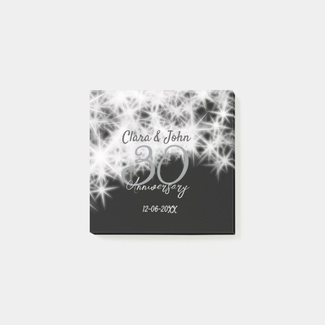 Post-it® Parties scintillant d'anniversaire du 30e mariage  (Devant)