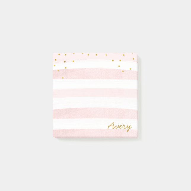 Post-it® Parties scintillant de nom des bandes roses d'aqua (Devant)