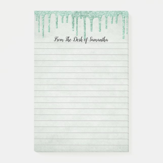 Post-it® Parties scintillant de séchage vert personnalisée (Devant)