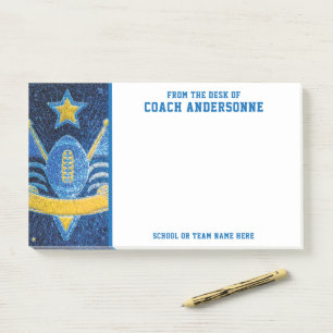 Post-it® Parties scintillant d'or bleu entraîneurs de footb