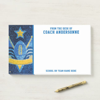 Post-it® Parties scintillant d'or bleu entraîneurs de footb