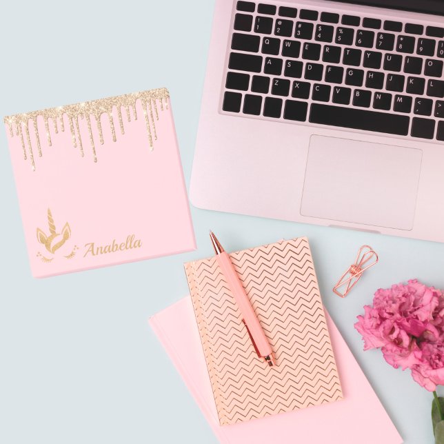 Post-it® Parties scintillant d'or gouttes rose étoiles Unic (Créateur téléchargé)