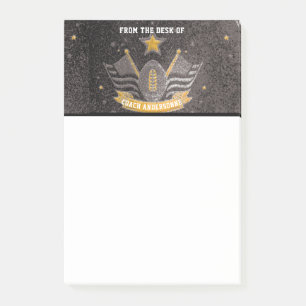 Post-it® Parties scintillant d'or noir Entraîneur de footba