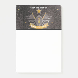 Post-it® Parties scintillant d'or noir Entraîneur de footba