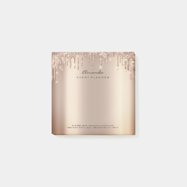 Post-it® Parties scintillant Drivers Rose Gold Nom Adresse  (Devant)