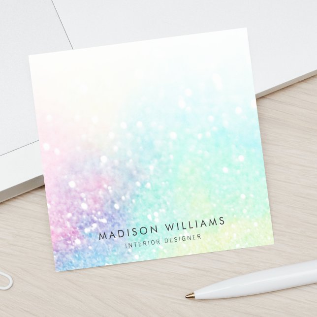 Post-it® Parties scintillant Pastel Bokeh Girly Colorée Mot (Créateur téléchargé)