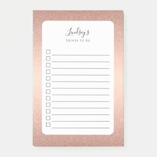 Post-it® Parties scintillant rose Gold Faux Monogramme À Fa