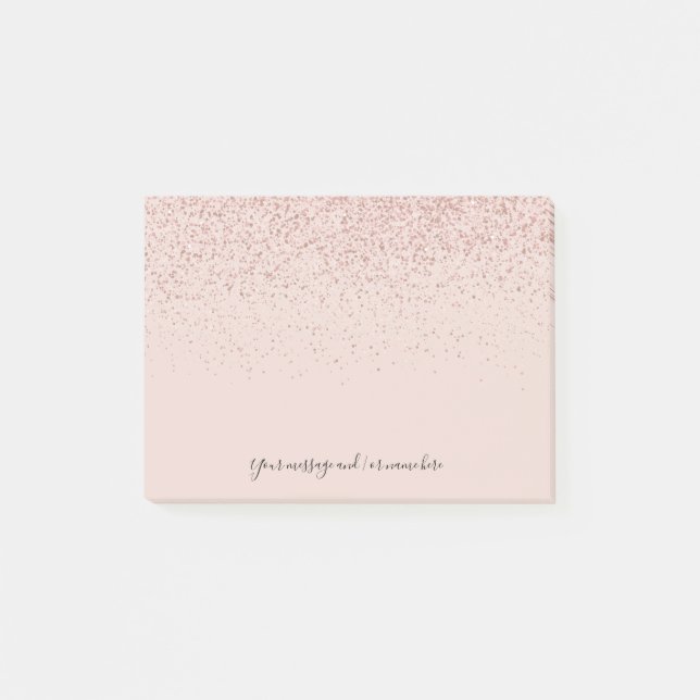 Post-it® Parties scintillant rose Gold Votre Message (Devant)