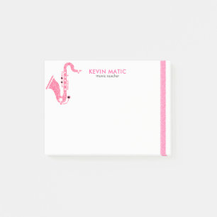 Post-it® Parties scintillant rose Saxophone Musique Modèle