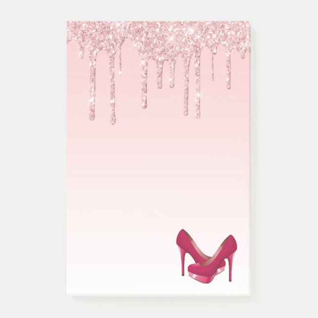 Post-it® Parties scintillant roses modernes et talons hauts (Devant)