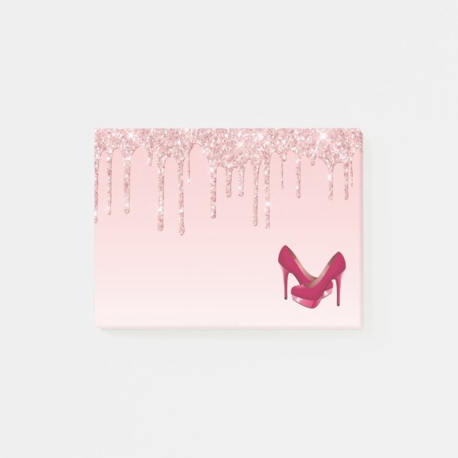 Post-it® Parties scintillant roses modernes et talons hauts (Devant)