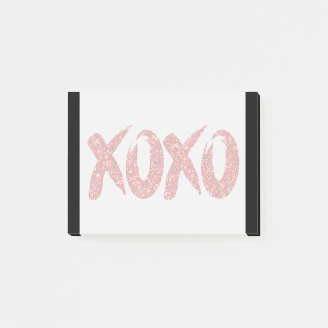 Post-it® Parties scintillant rouge XOXO | Glam Brushstroke  (Devant)