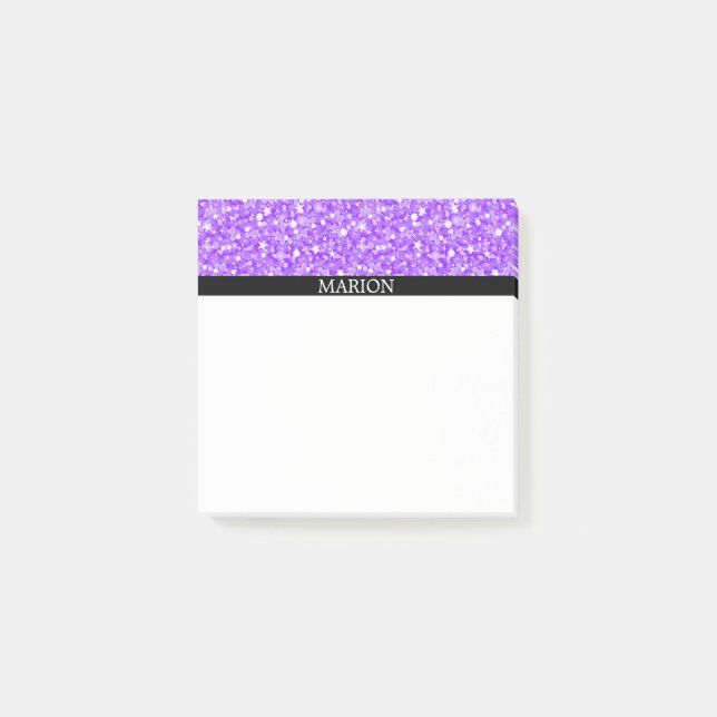 Post-it® Parties scintillant violet et blanche (Devant)