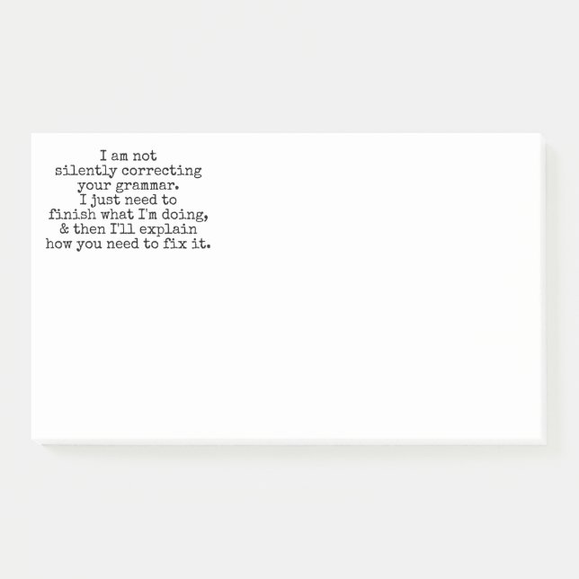Post-it® Pas De Correction Silencieuse De Votre Grammaire ( (Devant)