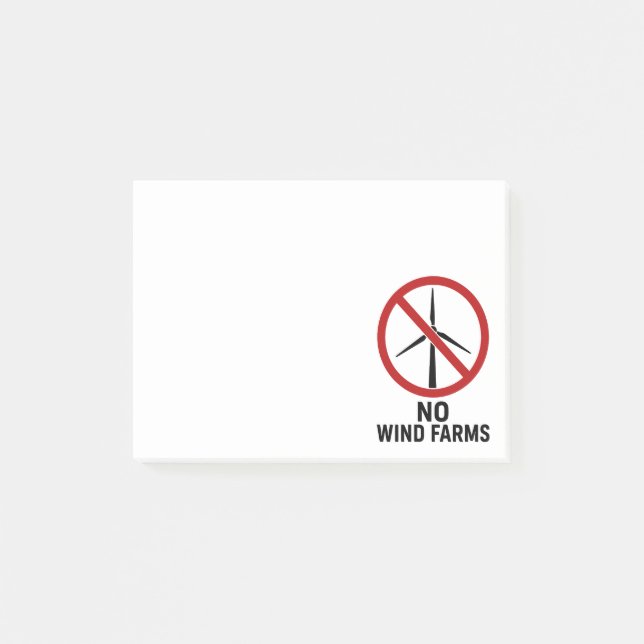Post-it® Pas d'éoliennes - Pas de parcs éoliens (Devant)