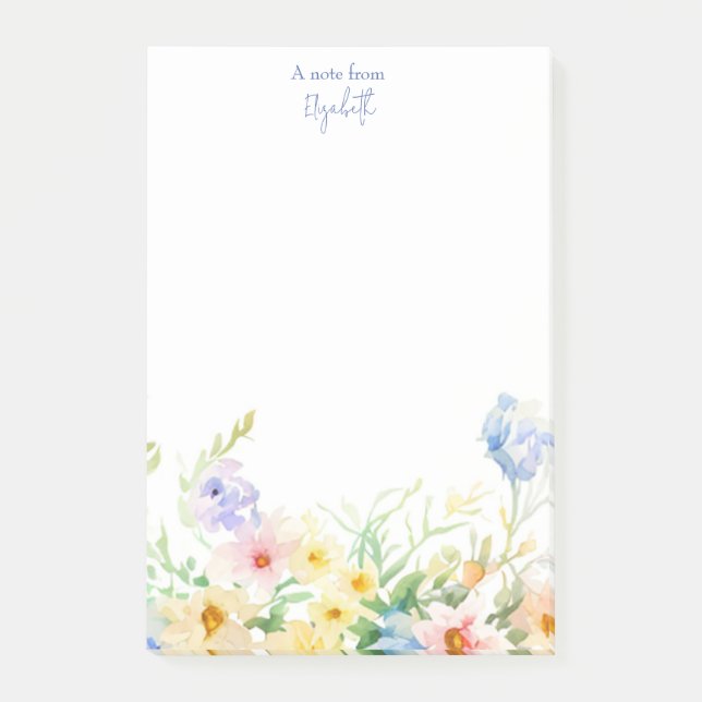 Post-it® Pastel aquarelle florale personnalisée (Devant)