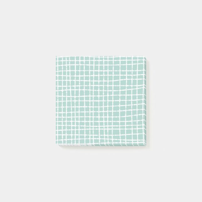 Post-it® Pastel Blue Check Motif élégant et subtil (Devant)