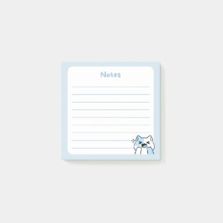 Post-it® Pastel Blue Kawaii Chibi Laughty Chat