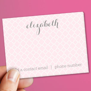 Post-it® Pastel Blush & Grey Quatrefoil Motif Nom personnal